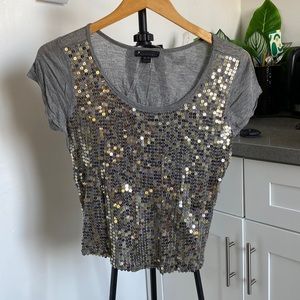 Gold and Silver Sequin Top